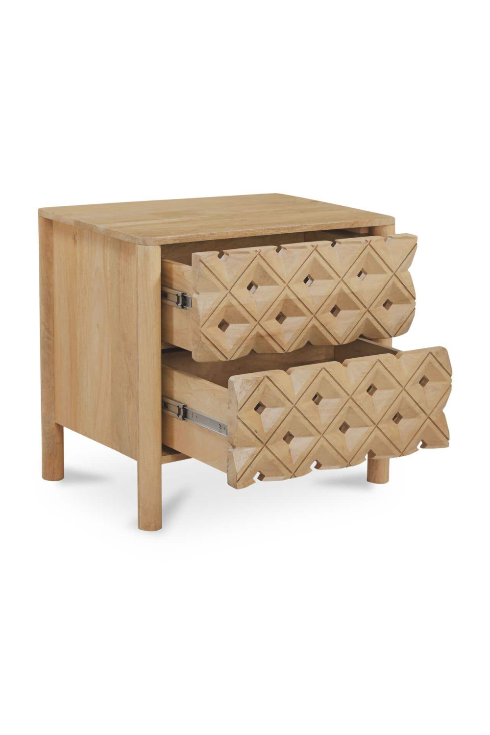 Modern European furniture - 2-Drawer Mango Wood Nightstand - www.oroa.com