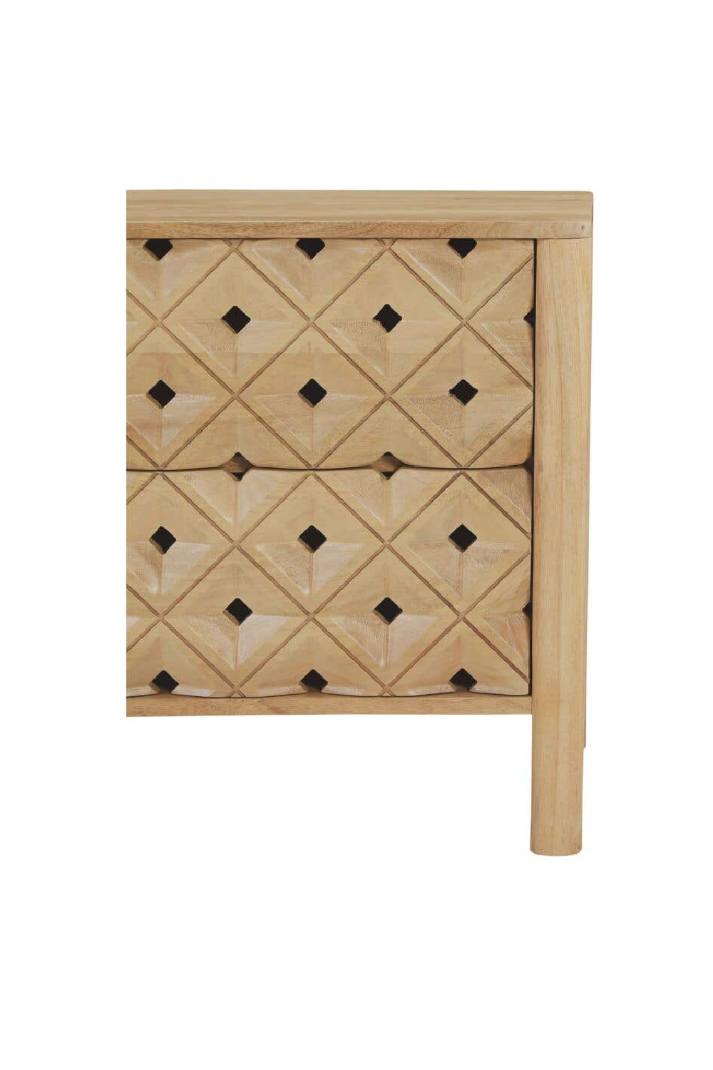 2-Drawer Mango Wood Nightstand | Novi Living Fulton | Oroa.com