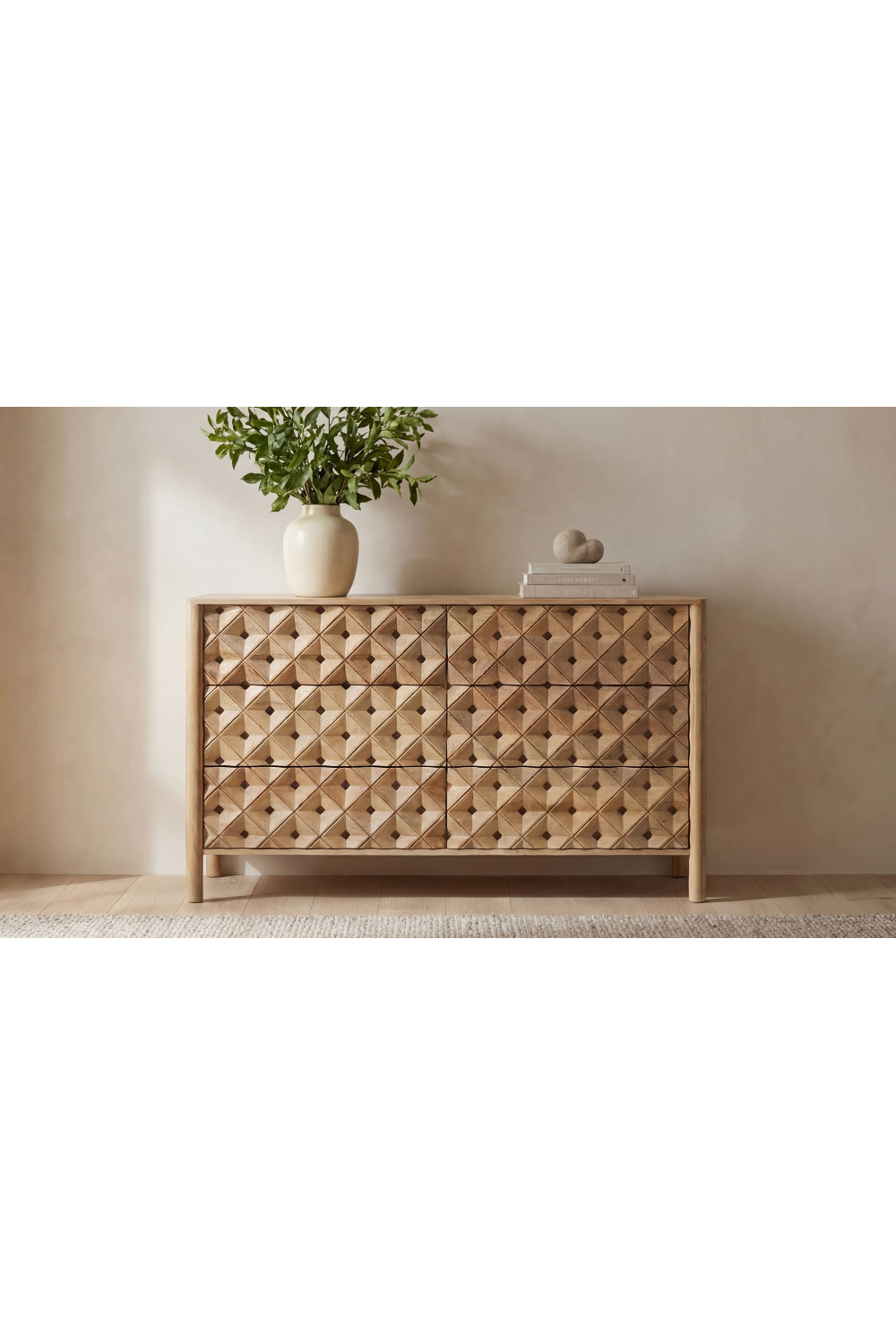 6-Drawer Mango Wood Dresser | Novi Living Fulton | Oroa.com