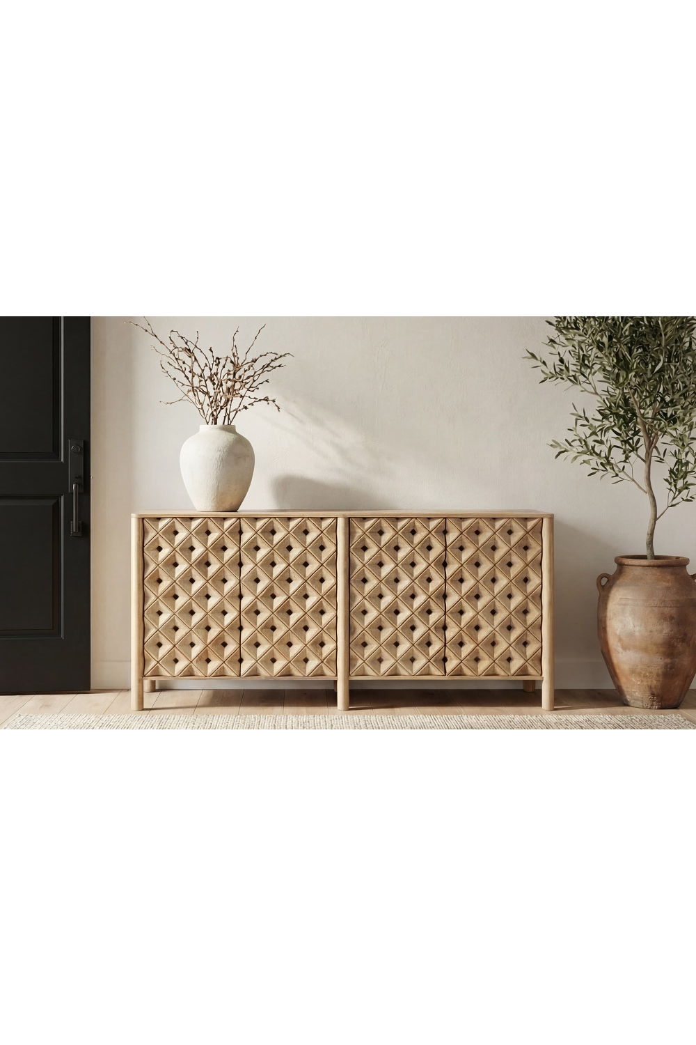 Modern European furniture - 4-Door Mango Wood Sideboard - www.oroa.com