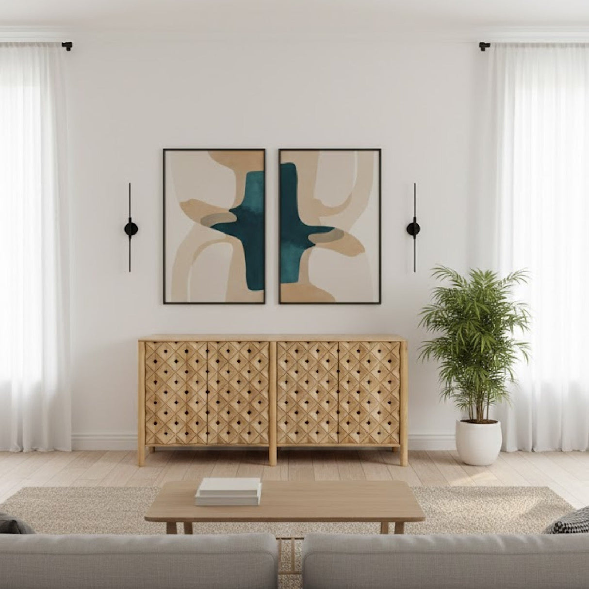 Modern European furniture - 4-Door Mango Wood Sideboard - www.oroa.com