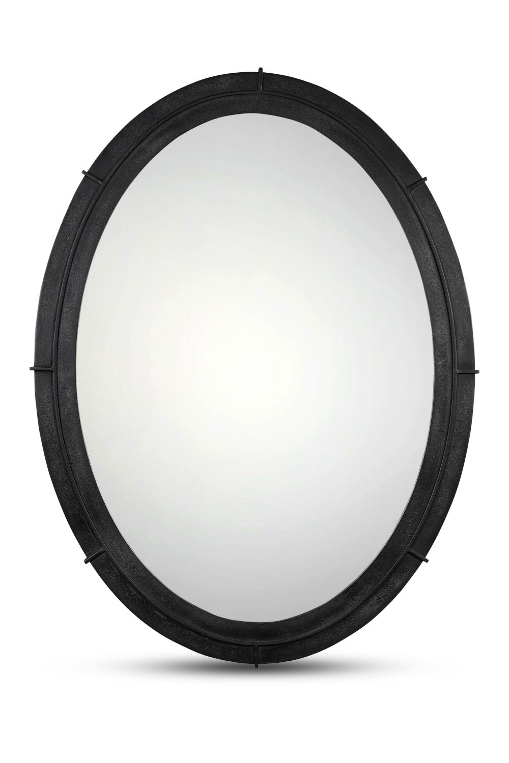 Modern European furniture - Aged Black Oval Mirror - www.oroa.com