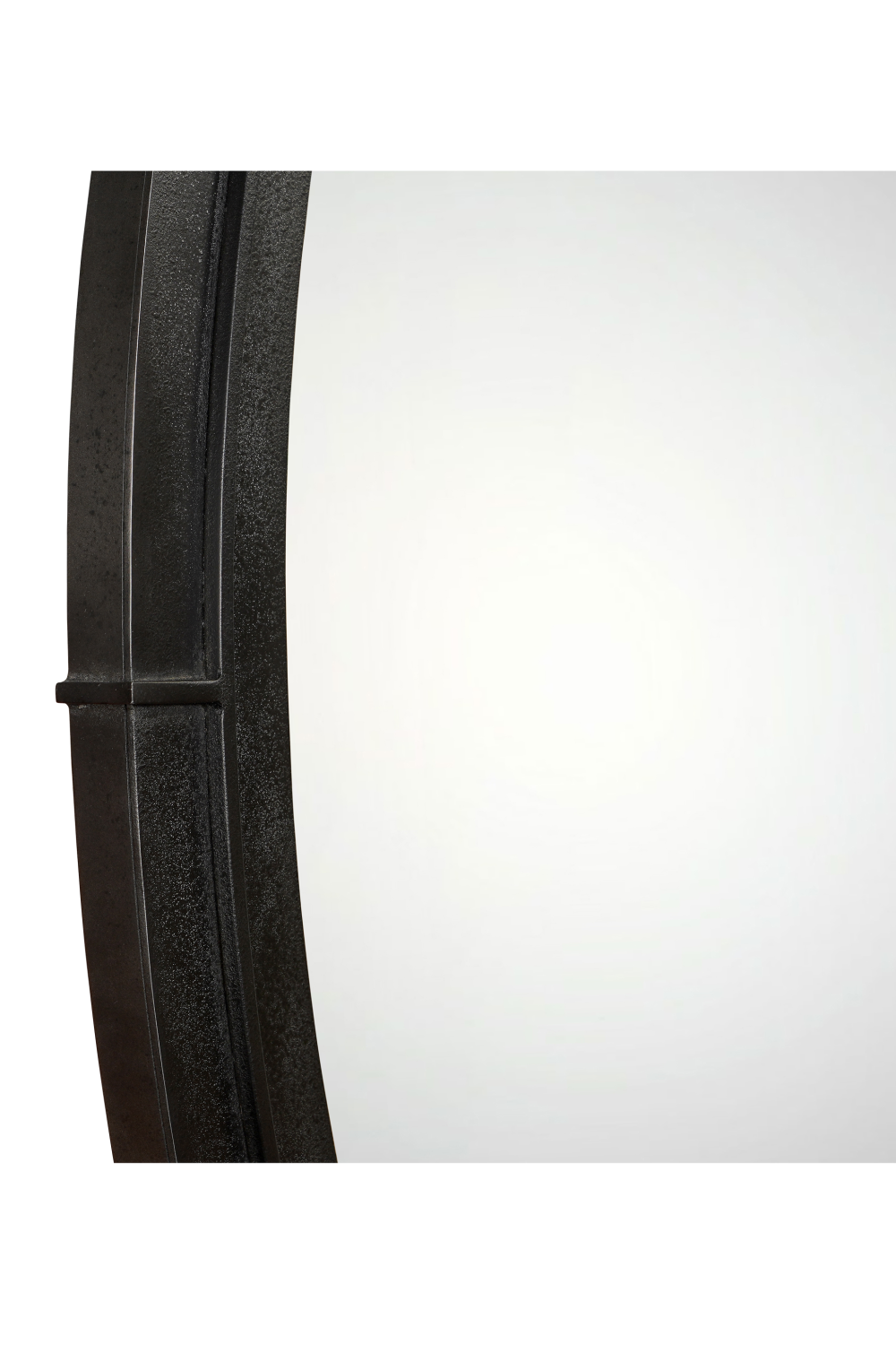 Modern European furniture - Aged Black Oval Mirror - www.oroa.com