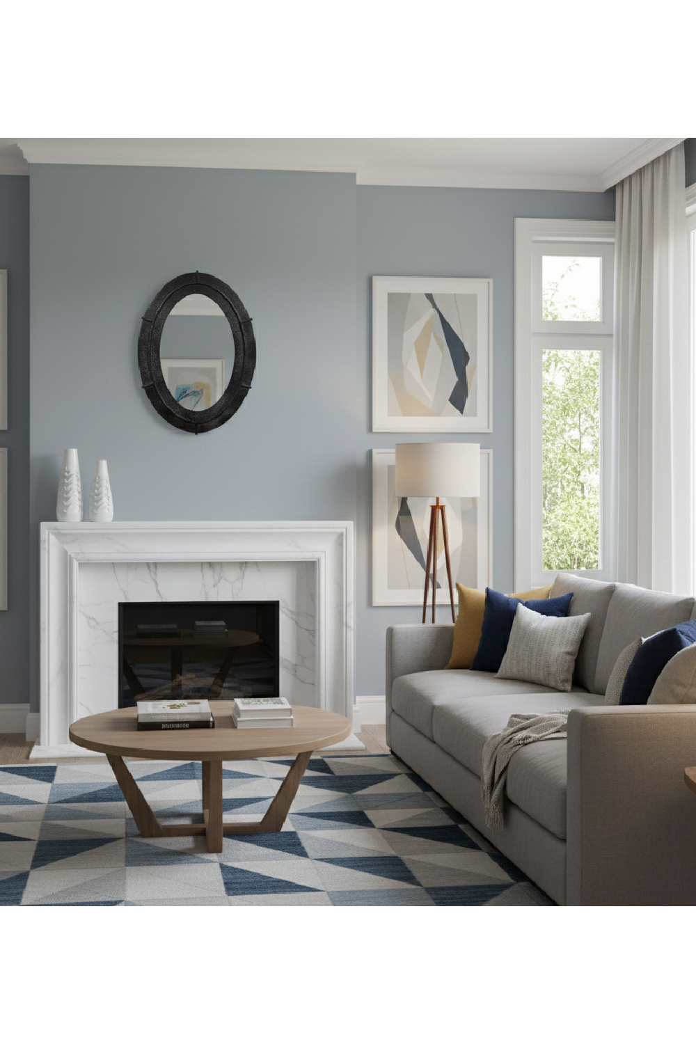 Aged Black Oval Mirror | Novi Living Antoni | Oroa.com