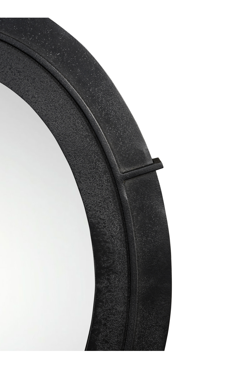 Modern European furniture - Aged Black Oval Mirror - www.oroa.com