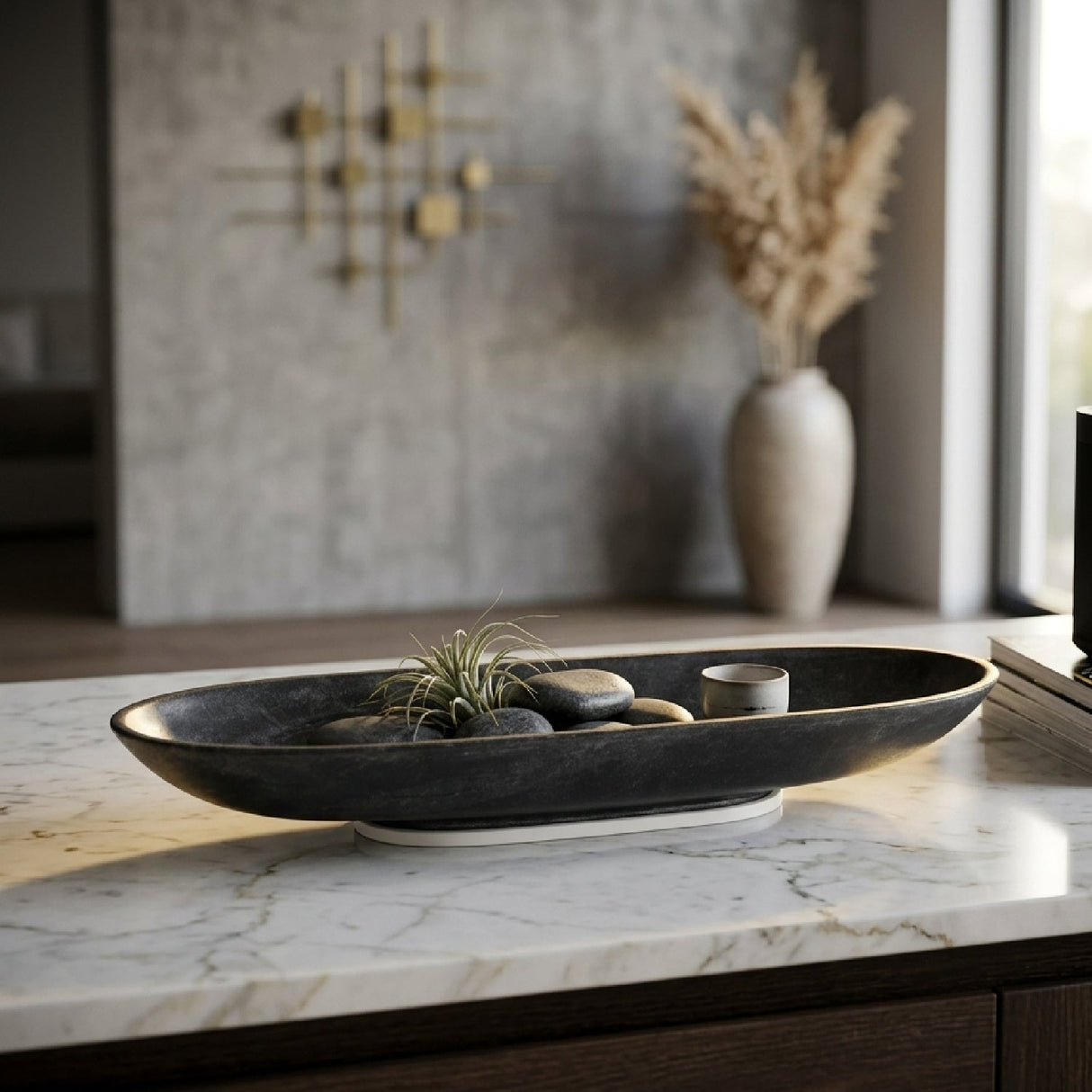 Modern or European furniture - Black Marble Tray - www.oroa.com