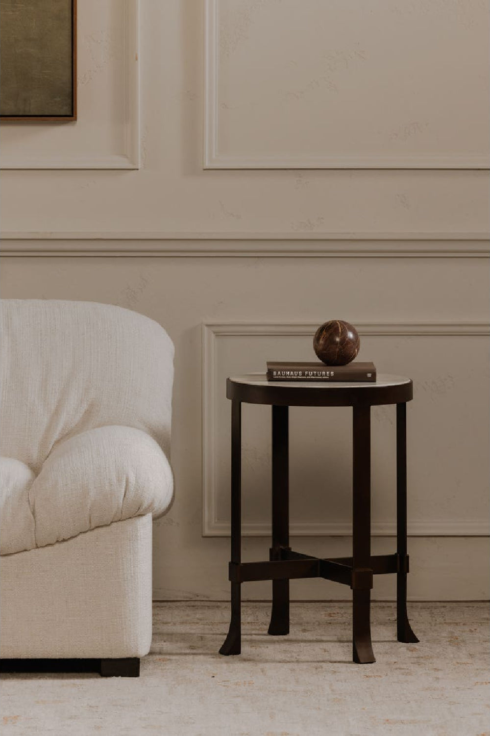 Round Travertine Accent Table | Novi Living Holli | Oroa.com