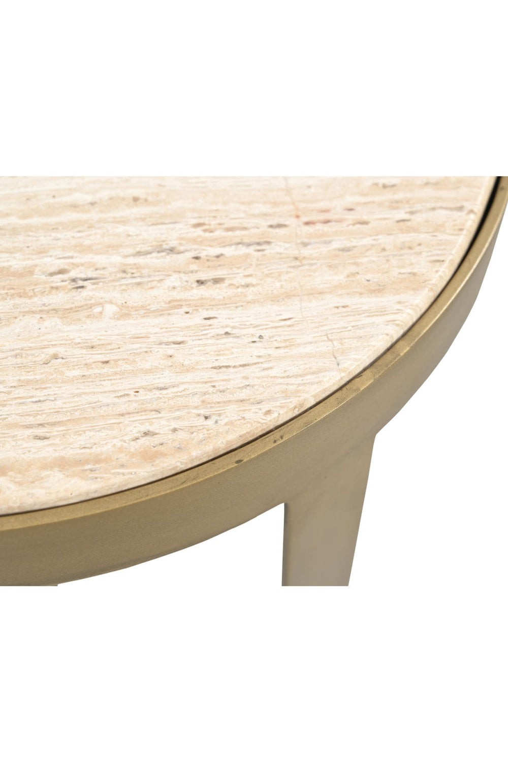 Round Travertine Accent Table | Novi Living Holli | Oroa.com