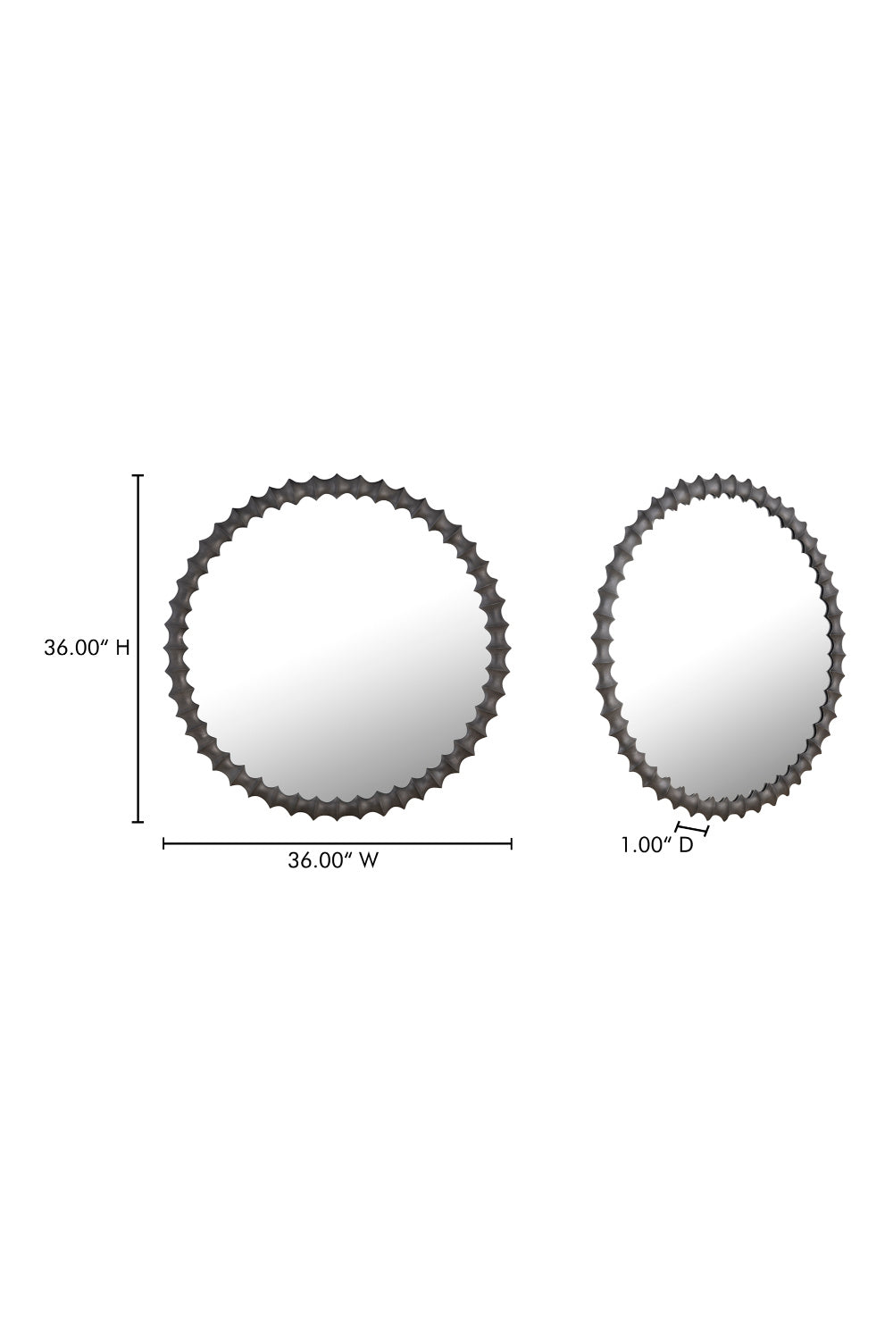 Modern European furniture - Black Round Mirror - www.oroa.com