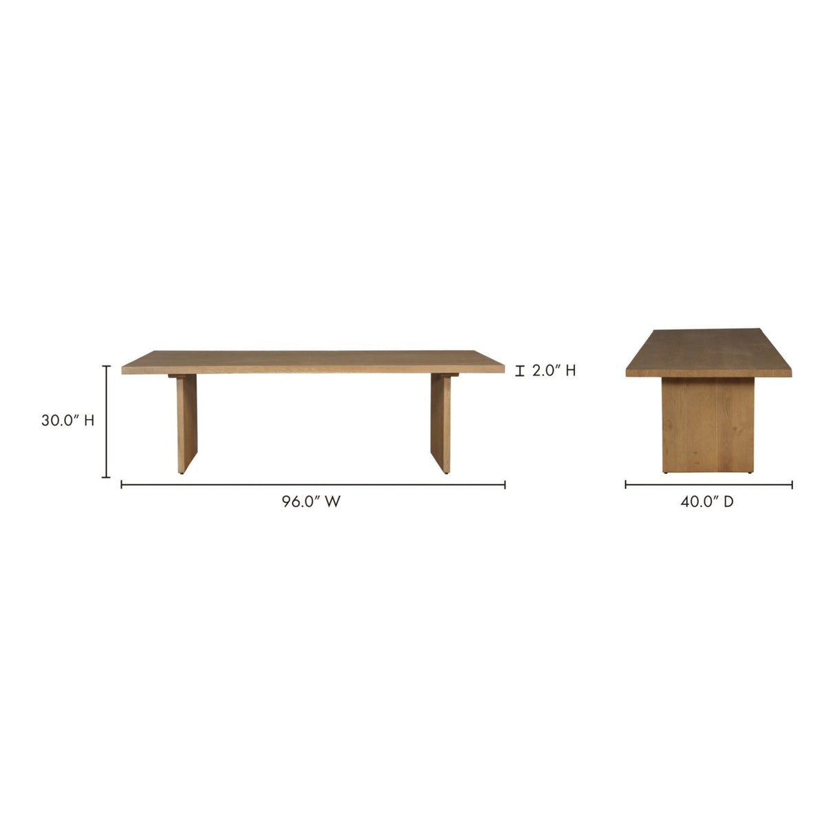 Modern European furniture - Sandblasted Oak Dining Table - www.oroa.com