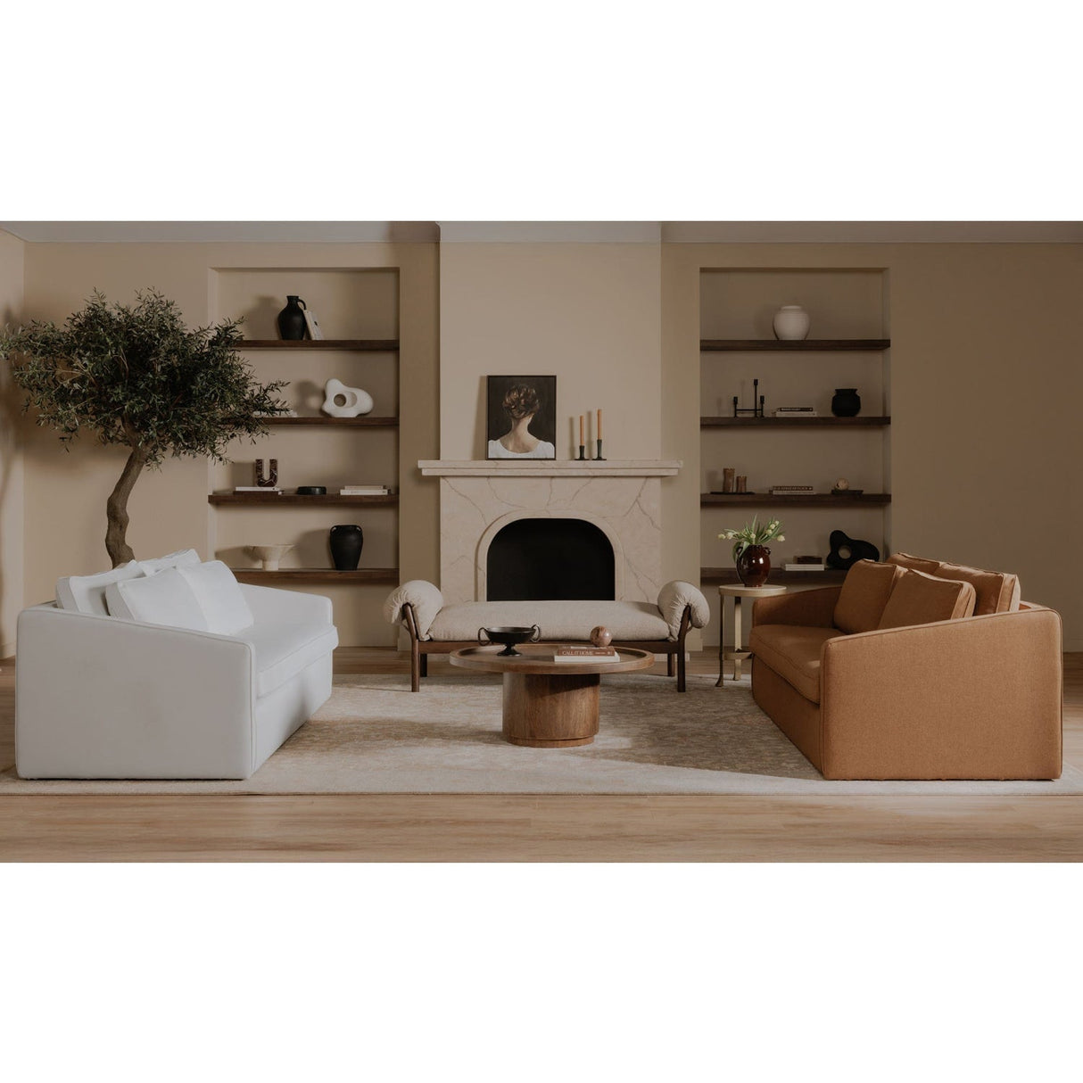 Modern European furniture - Round Tray Oak Coffee Table - www.oroa.com