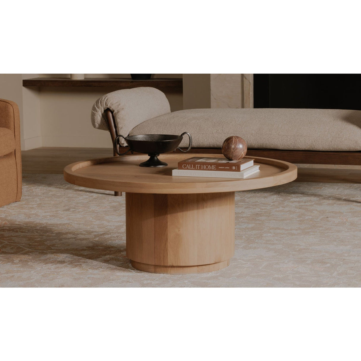 Modern European furniture - Round Tray Oak Coffee Table - www.oroa.com