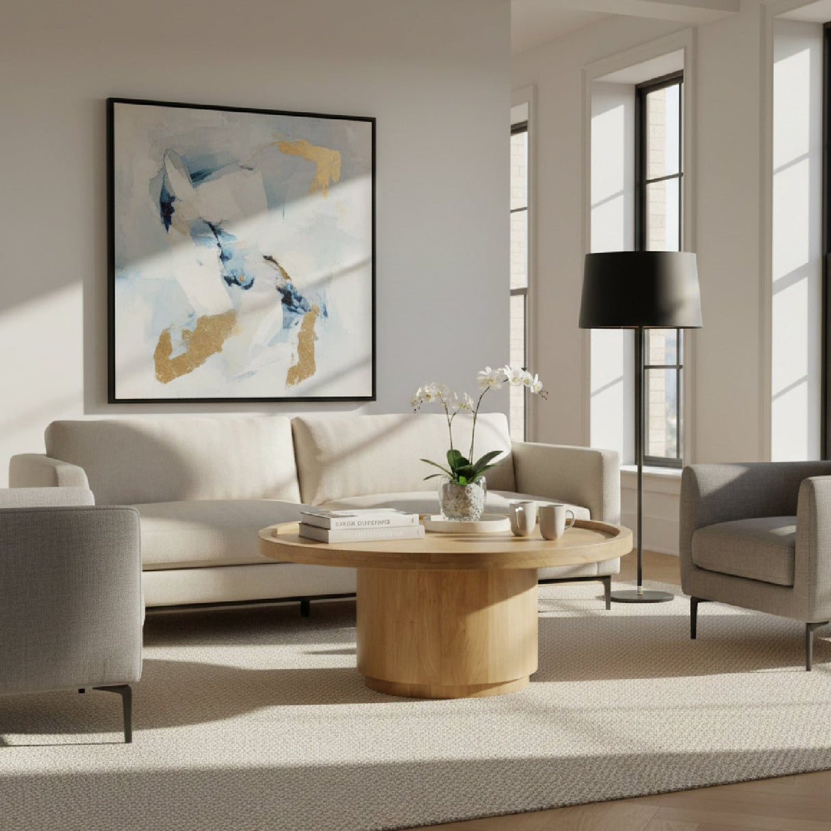 Modern European furniture - Round Tray Oak Coffee Table - www.oroa.com