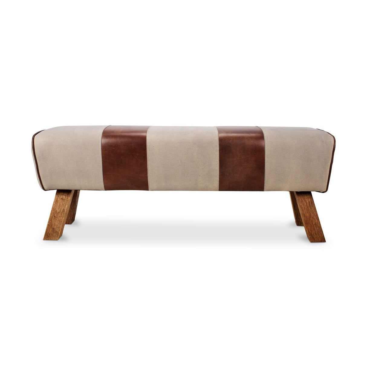 Modern European furniture - Leather And Canvas Bench - www.oroa.com