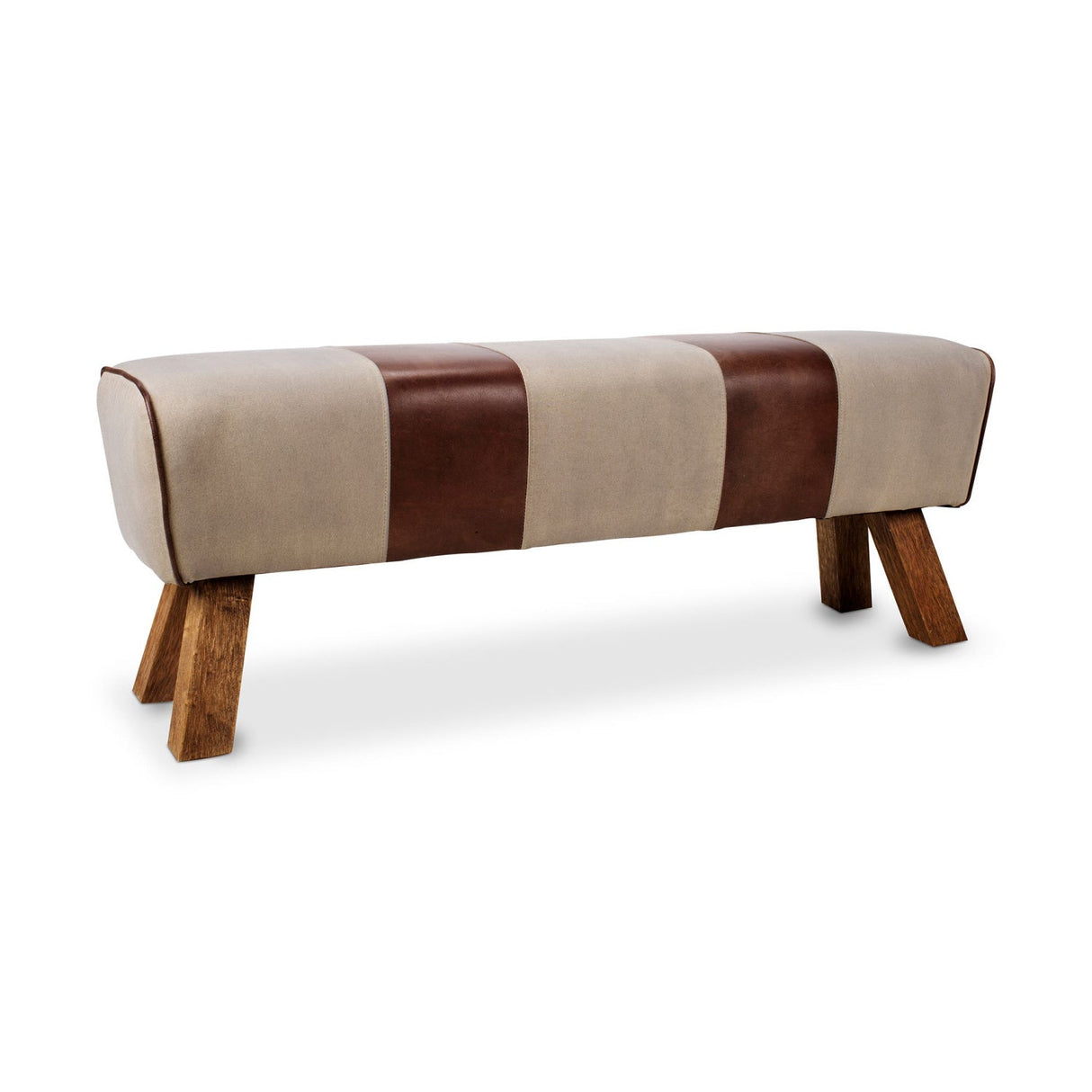 Modern European furniture - Leather And Canvas Bench - www.oroa.com