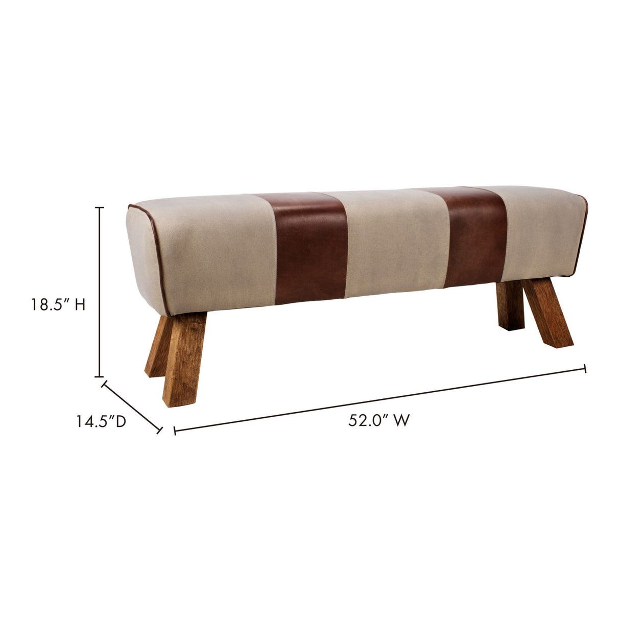 Modern European furniture - Leather And Canvas Bench - www.oroa.com