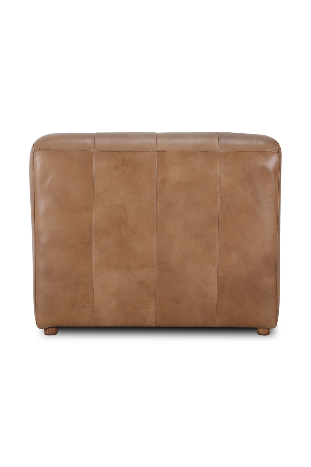 Ribbed Tan Leather Slipper Chair | Novi Living Ramsay | Oroa.com