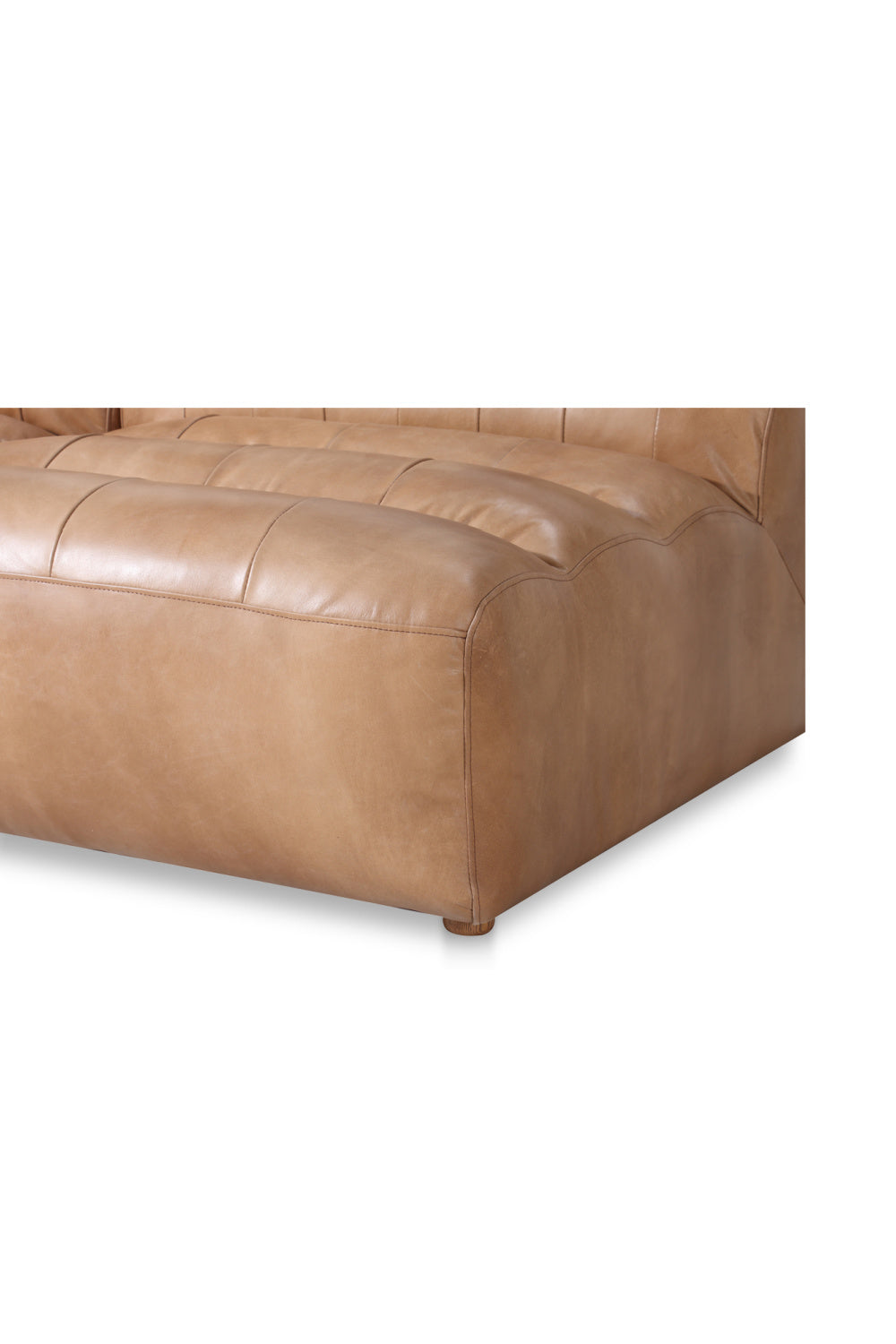 Modern European furniture - Ribbed Tan Leather Sectional Sofa - www.oroa.com