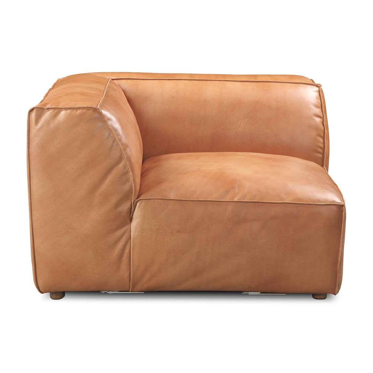 Modern or European furniture - Tan Leather Corner Chair - www.oroa.com