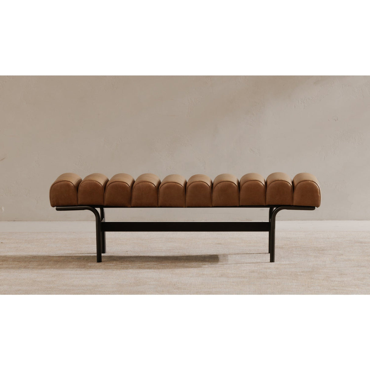 Modern European furniture - Channeled Leather Bench - www.oroa.com