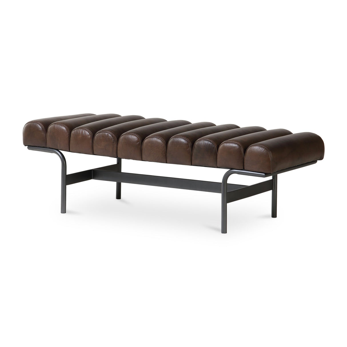 Modern European furniture - Channeled Leather Bench - www.oroa.com