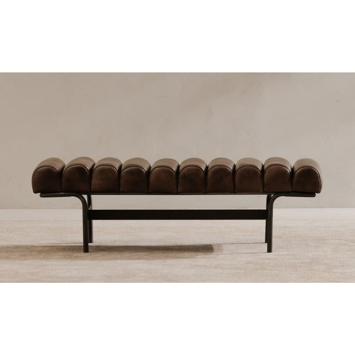 Modern European furniture - Channeled Leather Bench - www.oroa.com
