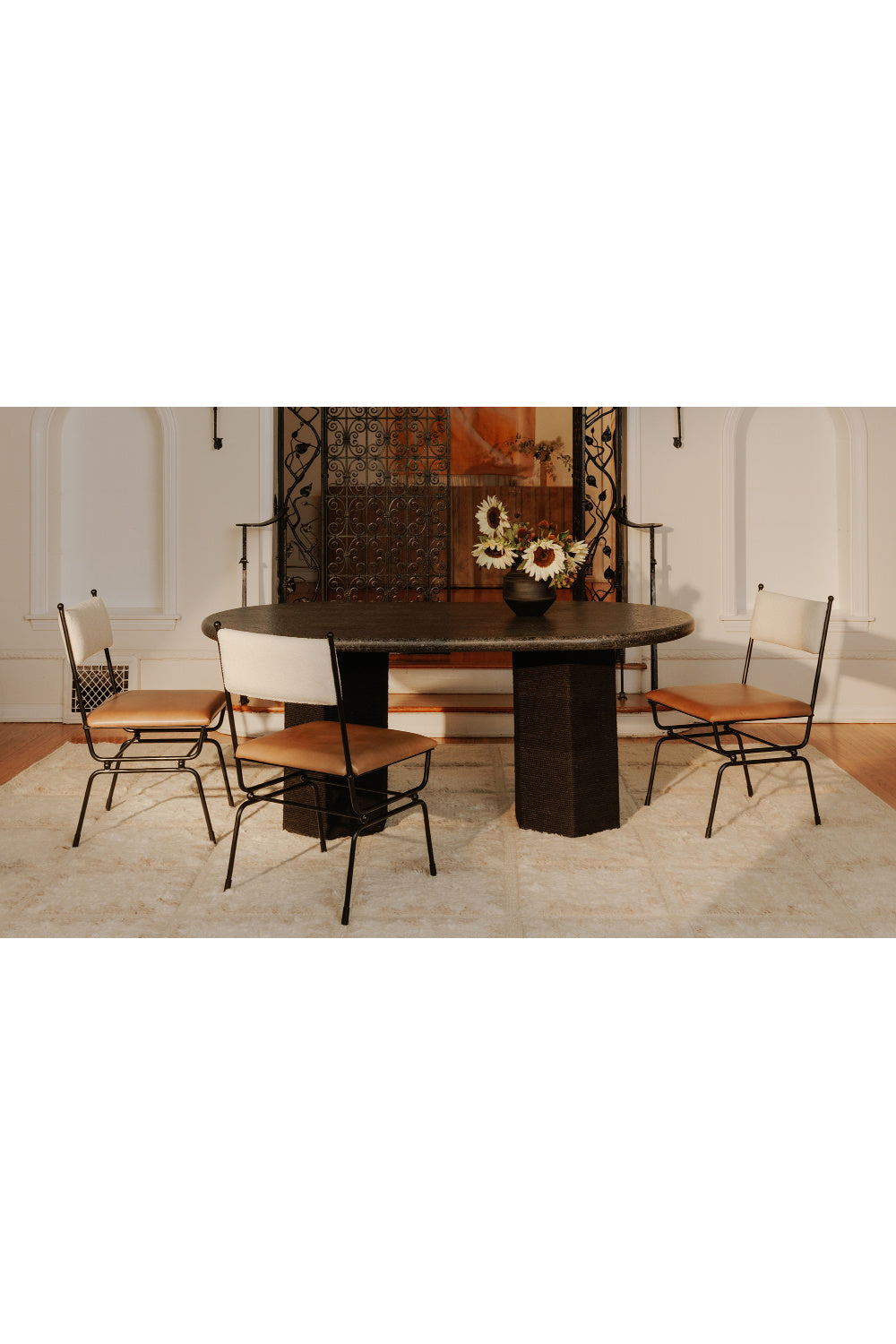 Modern European furniture - Hammered Metal Frame Dining Chair - www.oroa.com