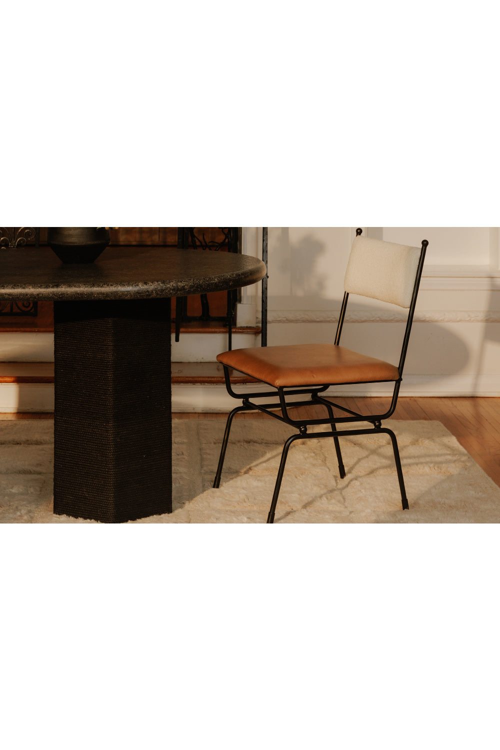 Modern European furniture - Hammered Metal Frame Dining Chair - www.oroa.com
