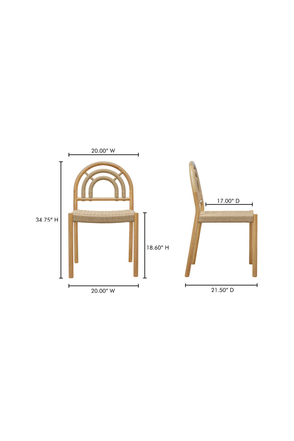 Modern European furniture - Cane-Wrapped Dining Chair Set (2) - www.oroa.com