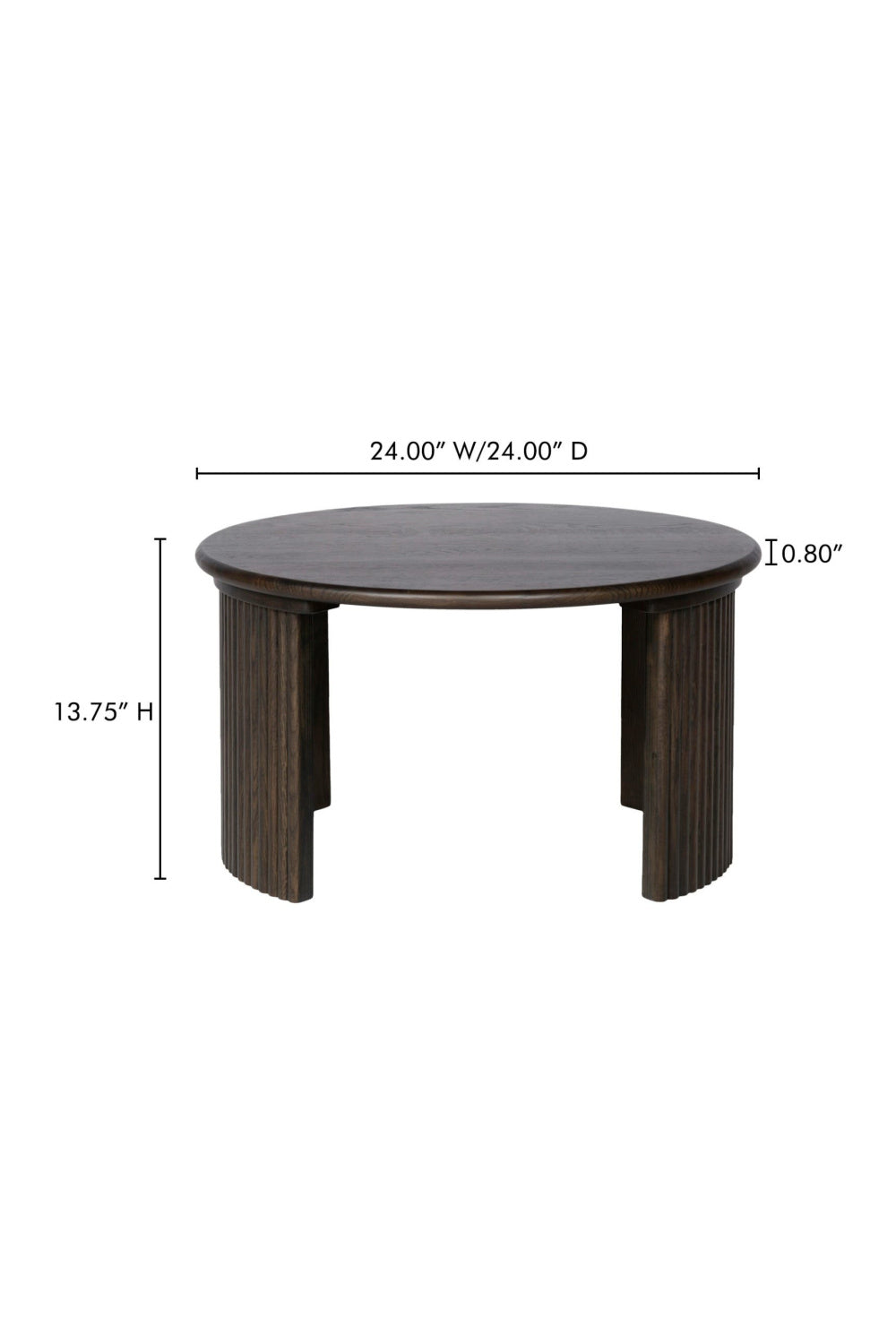 Modern European furniture - Oak Fluted Base Coffee Table - www.oroa.com