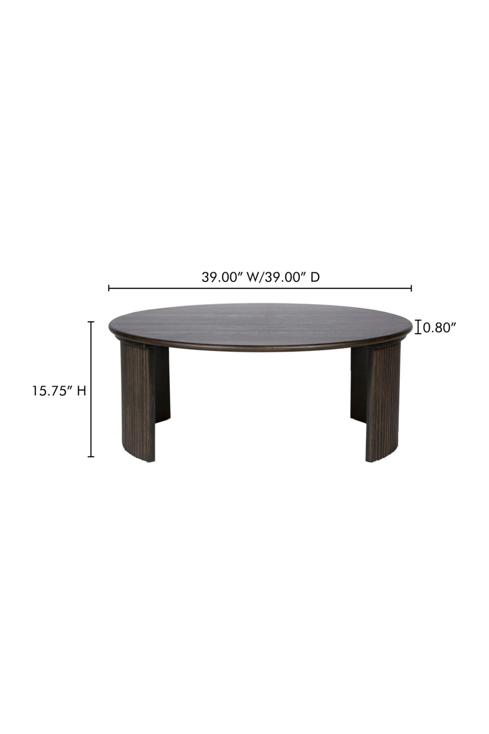 Modern European furniture - Oak Fluted Base Coffee Table - www.oroa.com