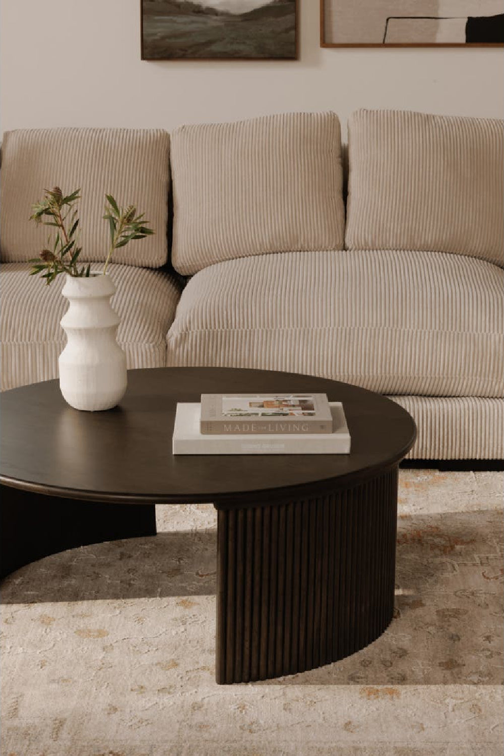 Modern European furniture - Oak Fluted Base Coffee Table - www.oroa.com