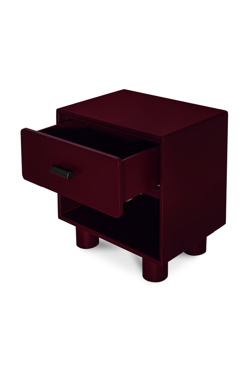 Modern European furniture - Red Wooden 1-Drawer Nightstand - www.oroa.com