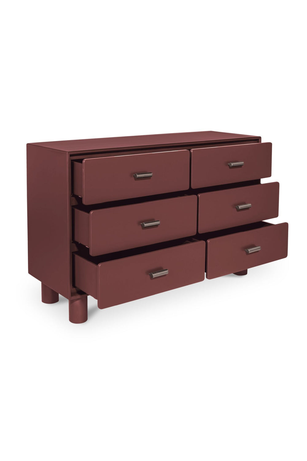 Modern European furniture - Red Wooden 6-Drawer Dresser - www.oroa.com