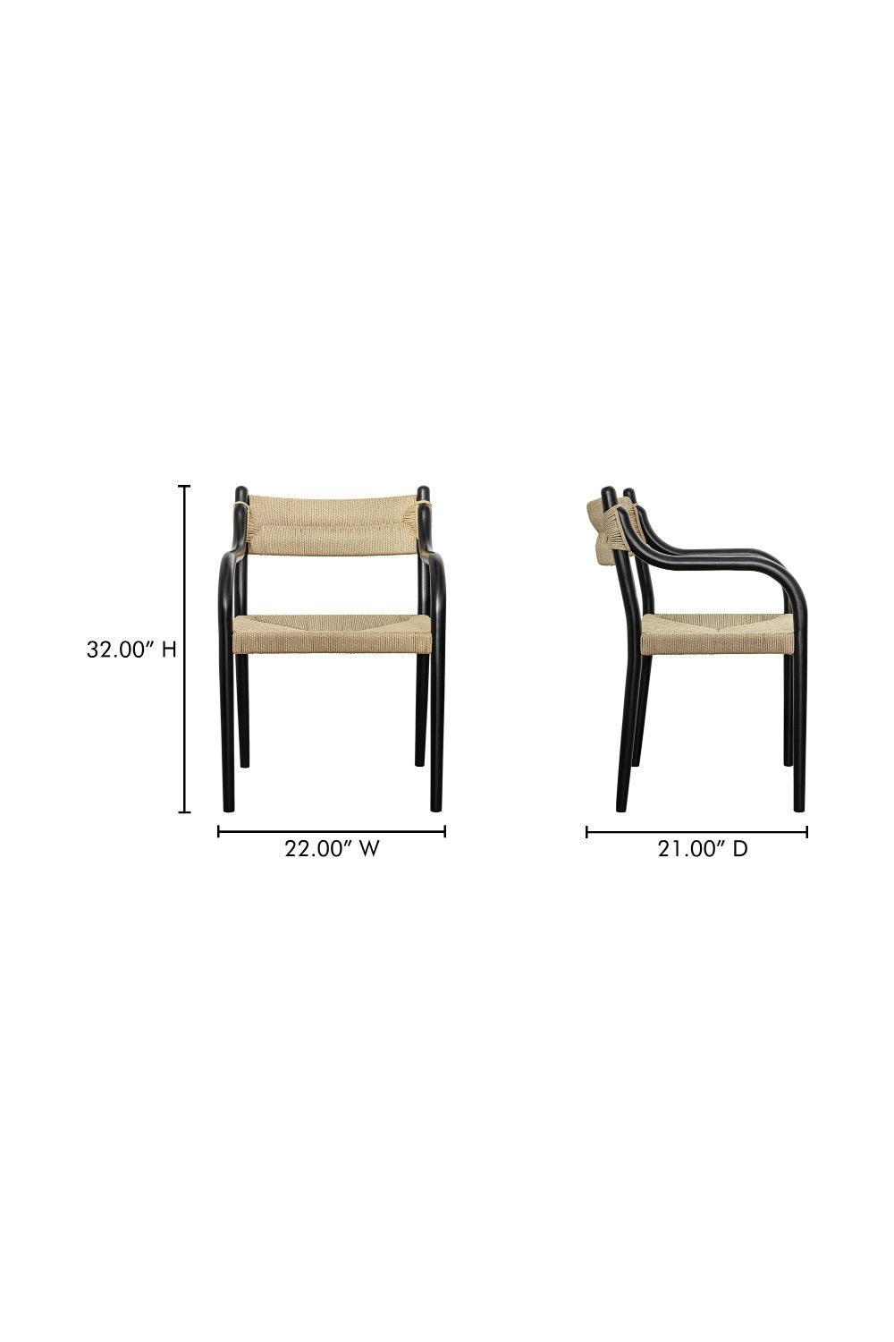 Modern European furniture - Minimalist Beech Wood & Rope Dining Chair - www.oroa.com