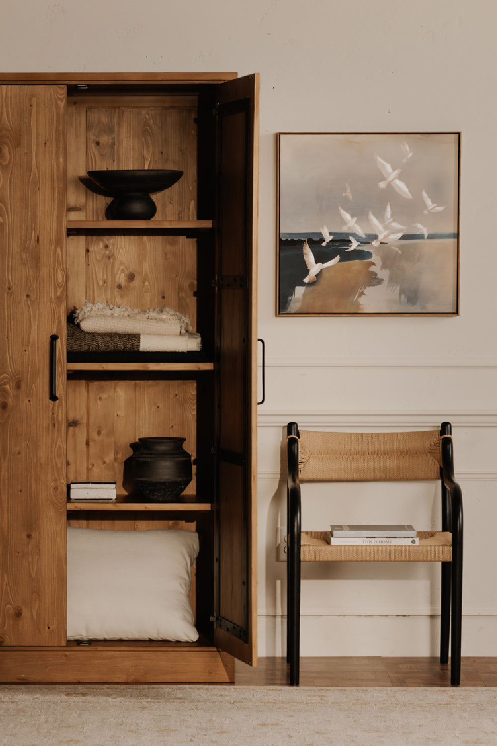 Modern European furniture - Minimalist Beech Wood & Rope Dining Chair - www.oroa.com