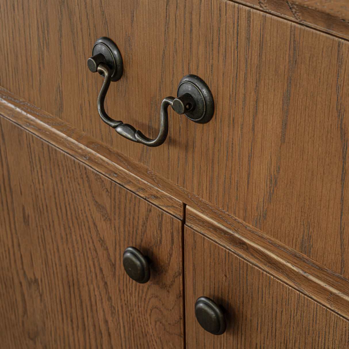 Modern European furniture - Brown Oak 2-Drawer 4-Door Sideboard - www.oroa.com