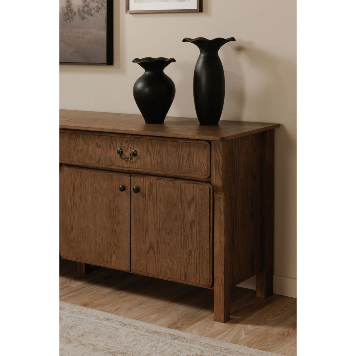 Modern European furniture - Brown Oak 2-Drawer 4-Door Sideboard - www.oroa.com