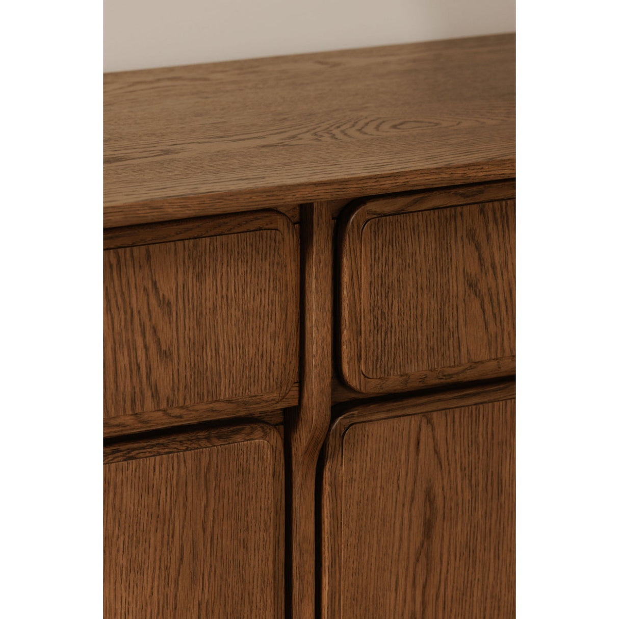 Modern European furniture - Brown Oak 2-Drawer 4-Door Sideboard - www.oroa.com