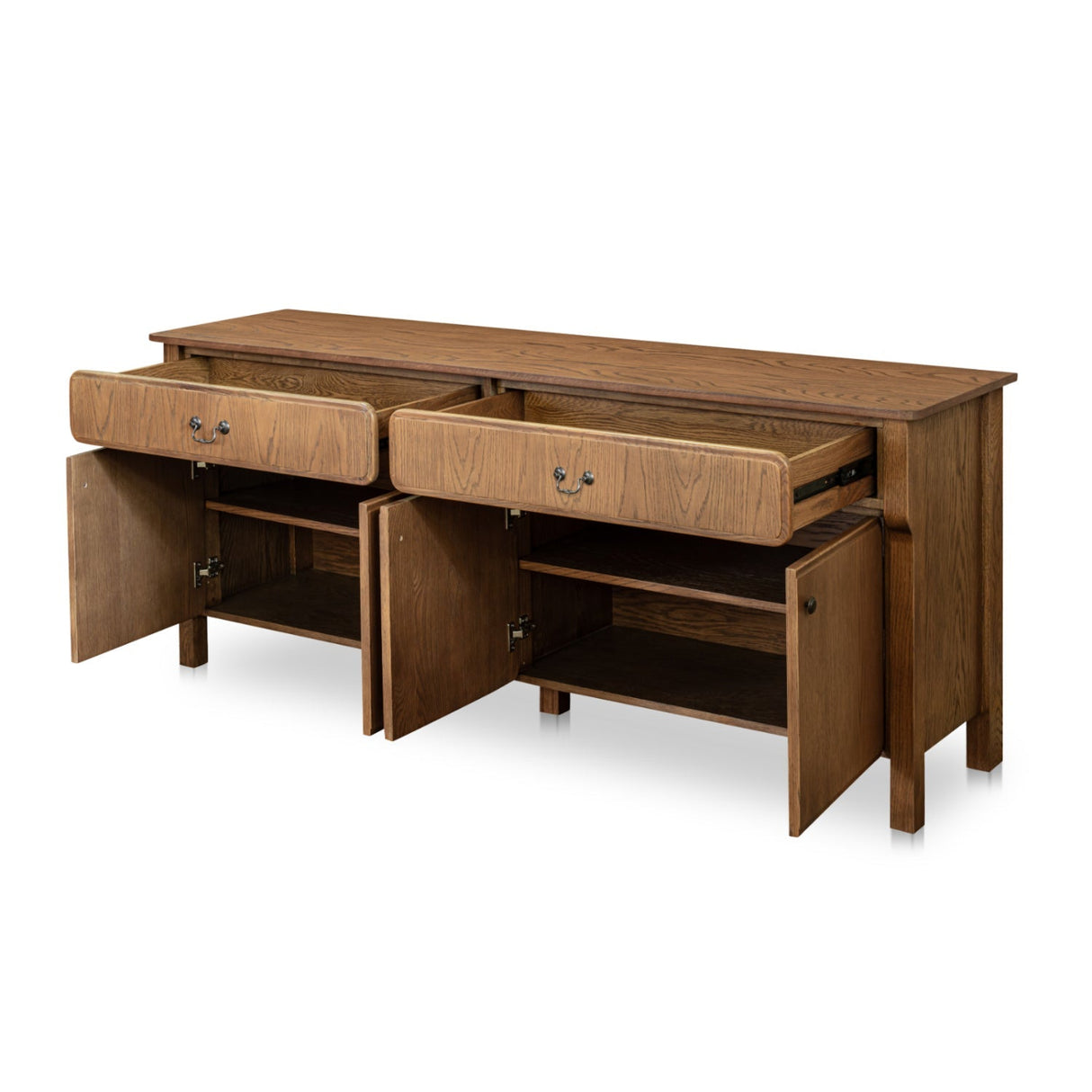 Modern European furniture - Brown Oak 2-Drawer 4-Door Sideboard - www.oroa.com