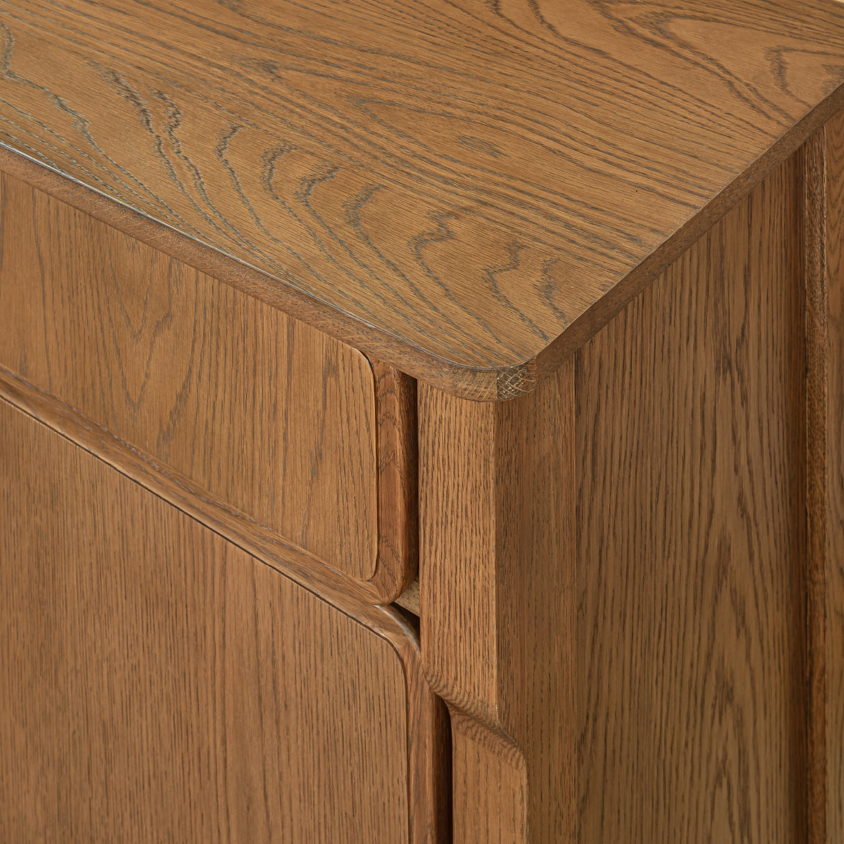 Modern European furniture - Brown Oak 2-Drawer 4-Door Sideboard - www.oroa.com