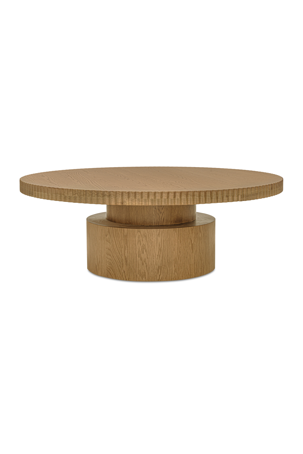 Modern European furniture - Fluted Round Oak Coffee Table - www.oroa.com