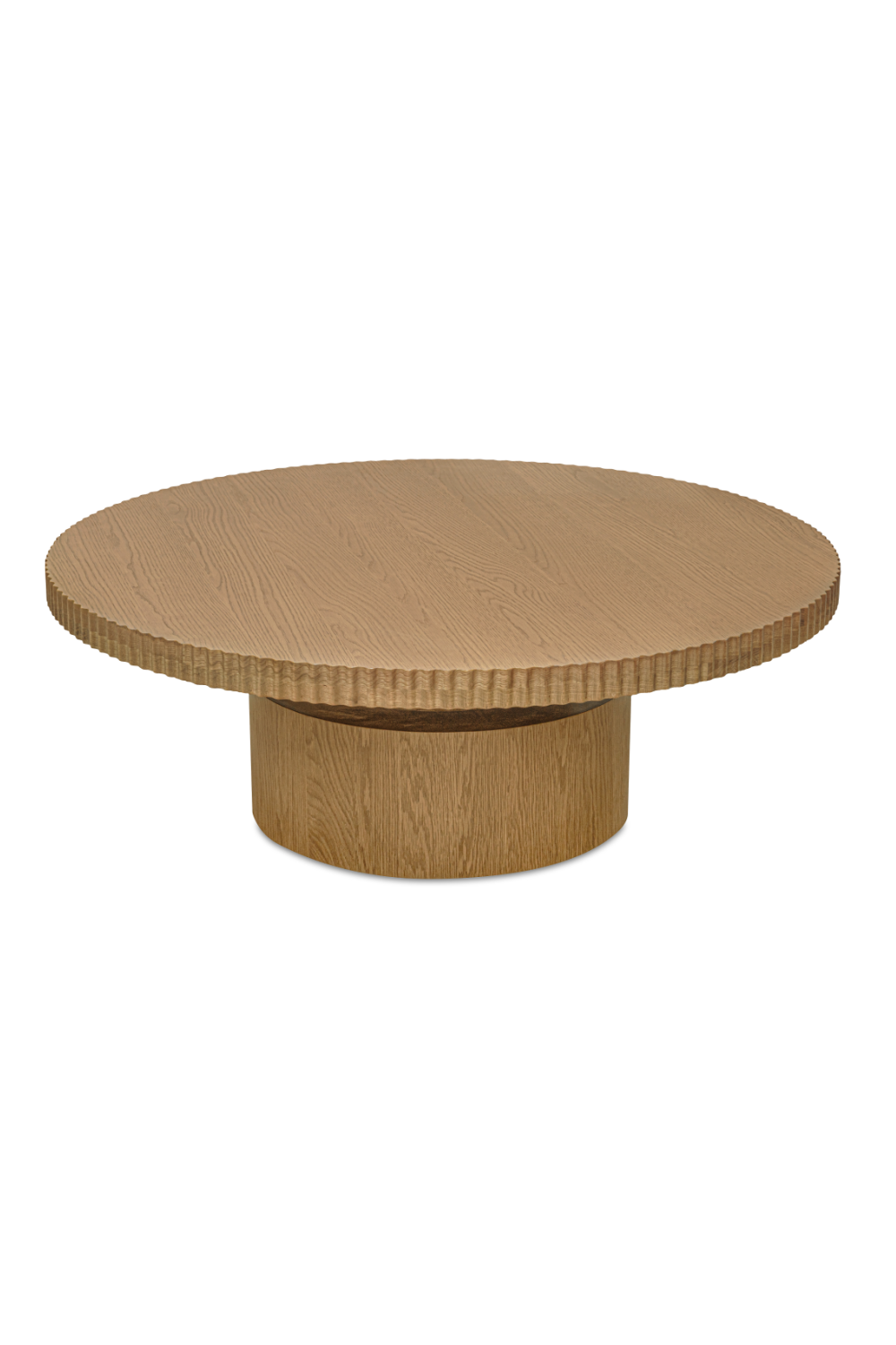 Modern European furniture - Fluted Round Oak Coffee Table - www.oroa.com