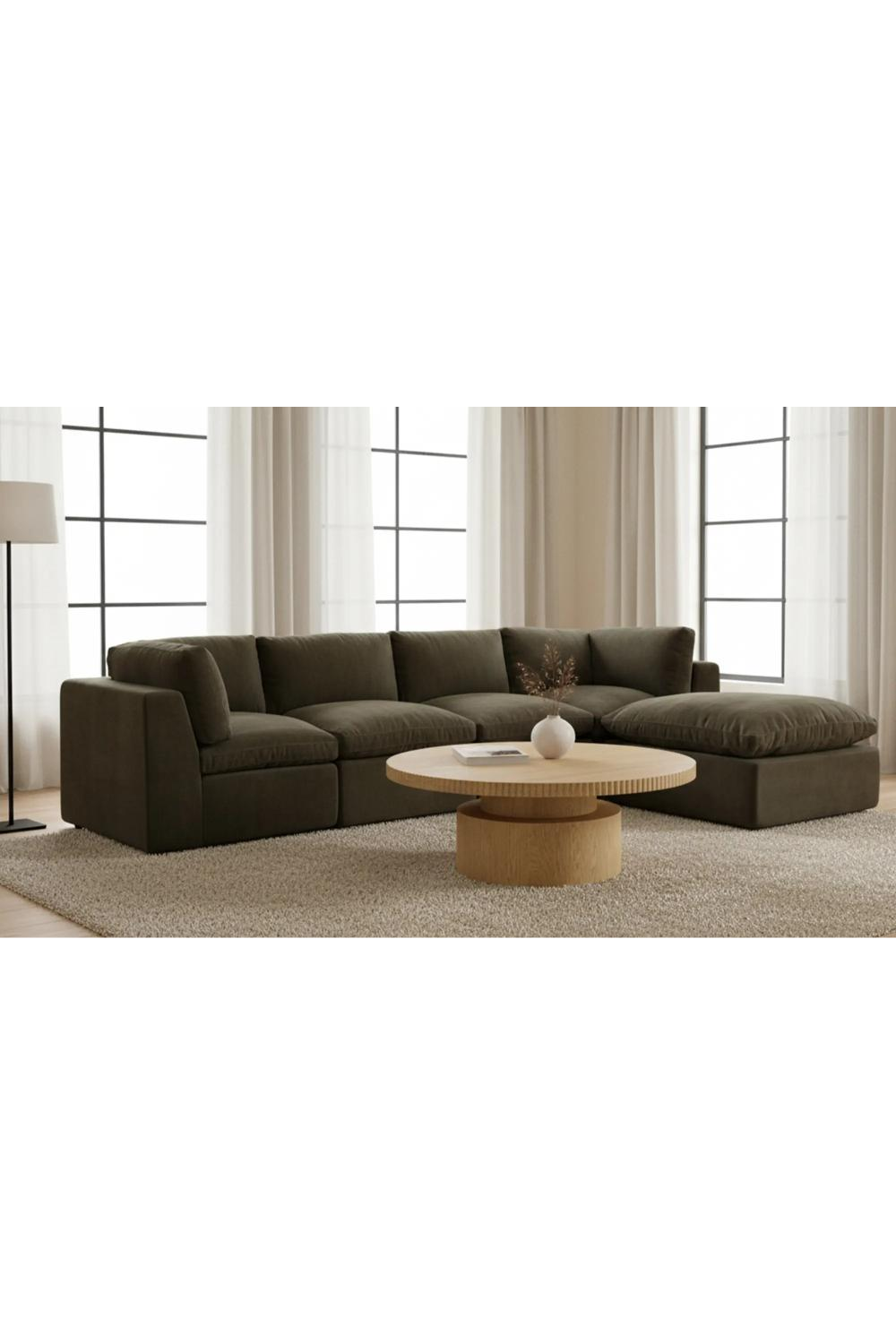 Modern European furniture - Fluted Round Oak Coffee Table - www.oroa.com