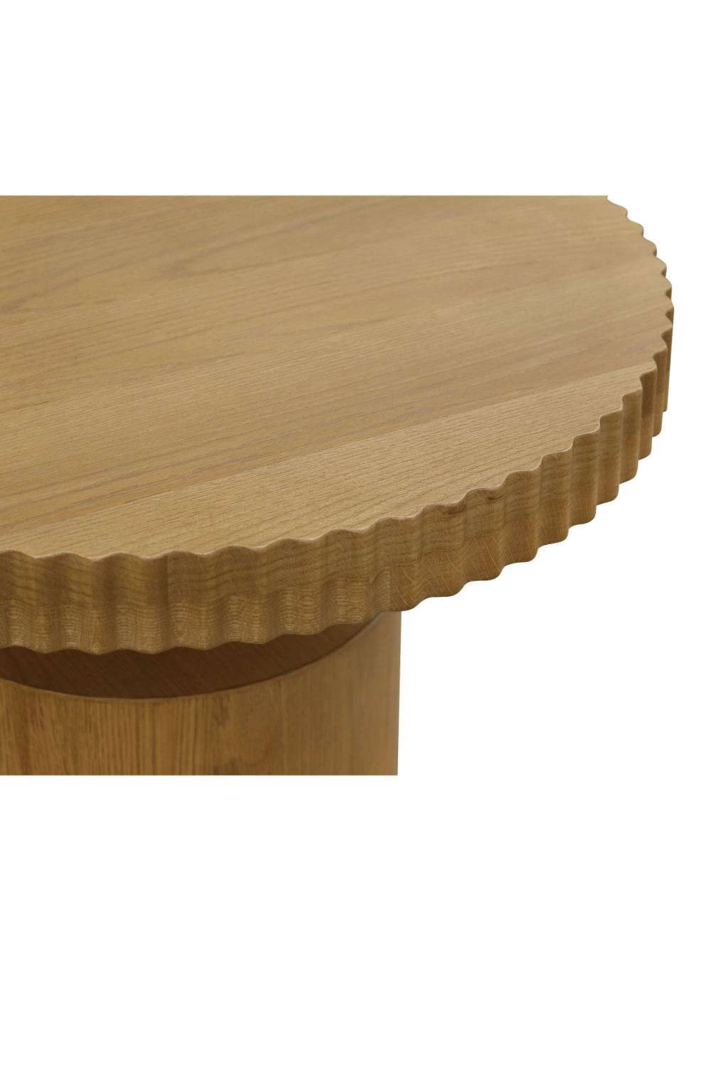 Modern European furniture - Fluted Round Oak Side Table - www.oroa.com