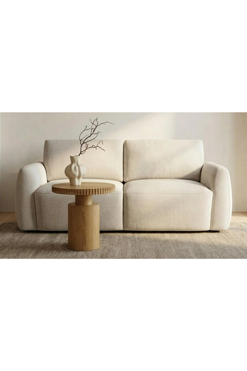 Modern European furniture - Fluted Round Oak Side Table - www.oroa.com