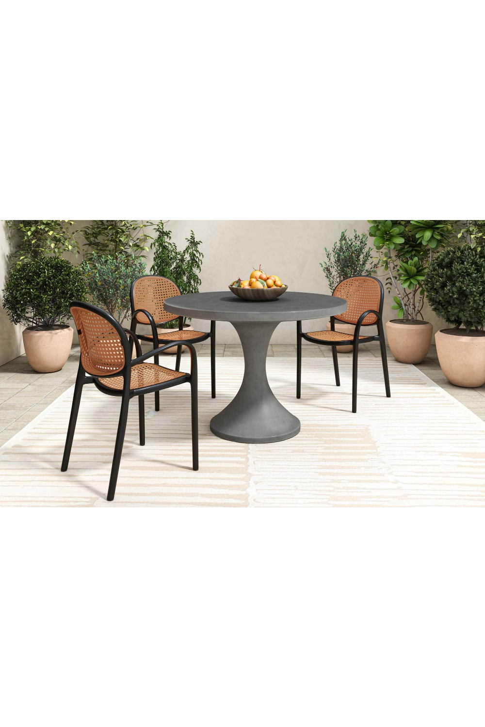 Modern European furniture - Woven Design Outdoor Dining Chairs (2) - www.oroa.com