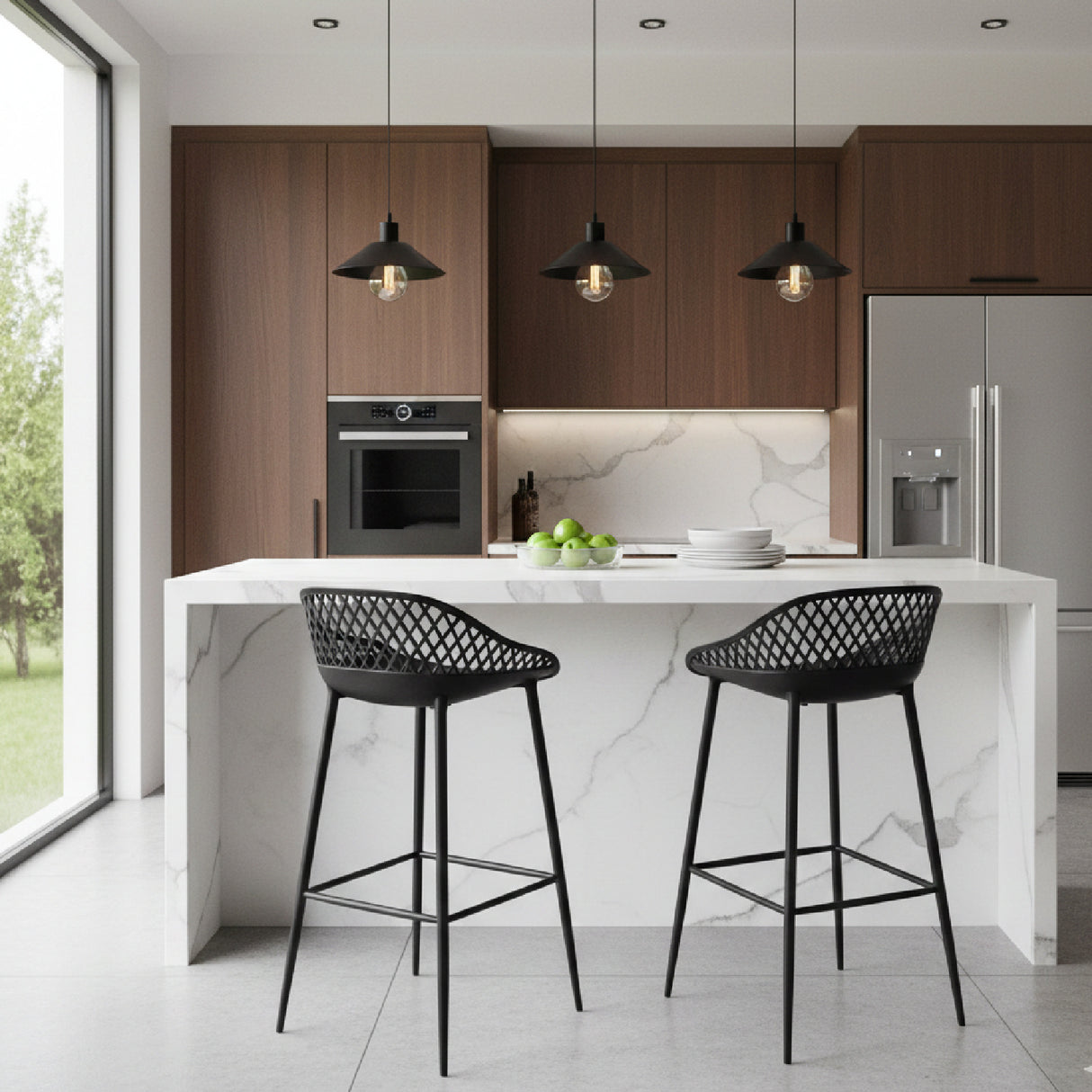 Modern European furniture - Molded Indoor/Outdoor Bar Stools (2) - www.oroa.com | Oroa.com