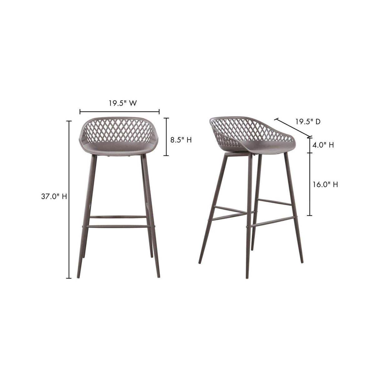 Modern European furniture - Molded Indoor/Outdoor Bar Stools (2) - www.oroa.com | Oroa.com