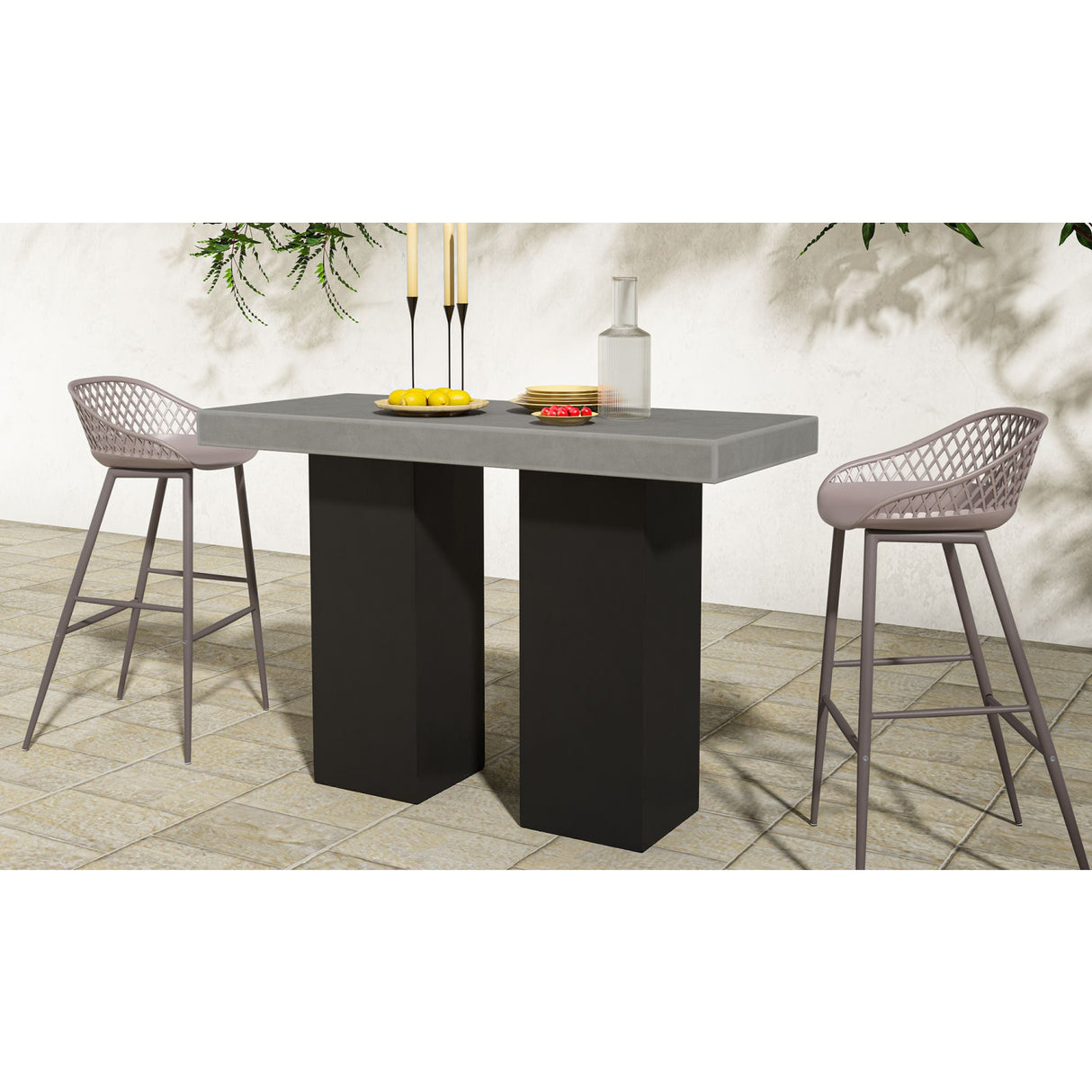 Modern European furniture - Molded Indoor/Outdoor Bar Stools (2) - www.oroa.com | Oroa.com